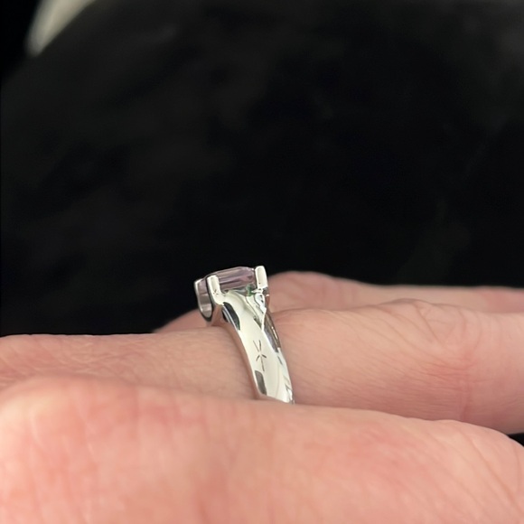 Sterling 925 ATI Promise Ting Pink Square Asher cut  Stone ring 8.25 - Picture 6 of 8